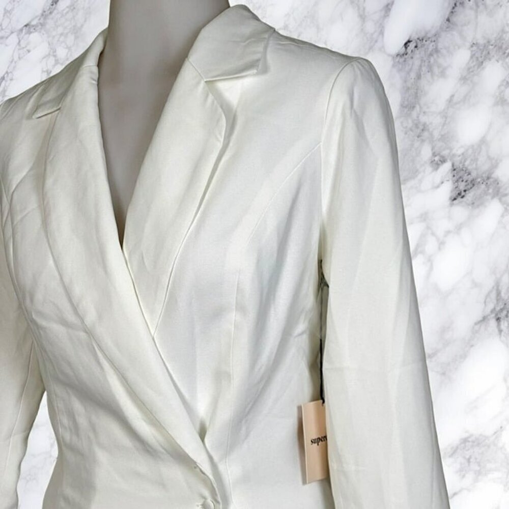 Superdown Armida Button Blazer Dress - Ivory - Picture 4 of 12
